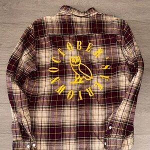 OVO Flannel Shirt with Owl Graphic. Octobers Very Own Flannel
